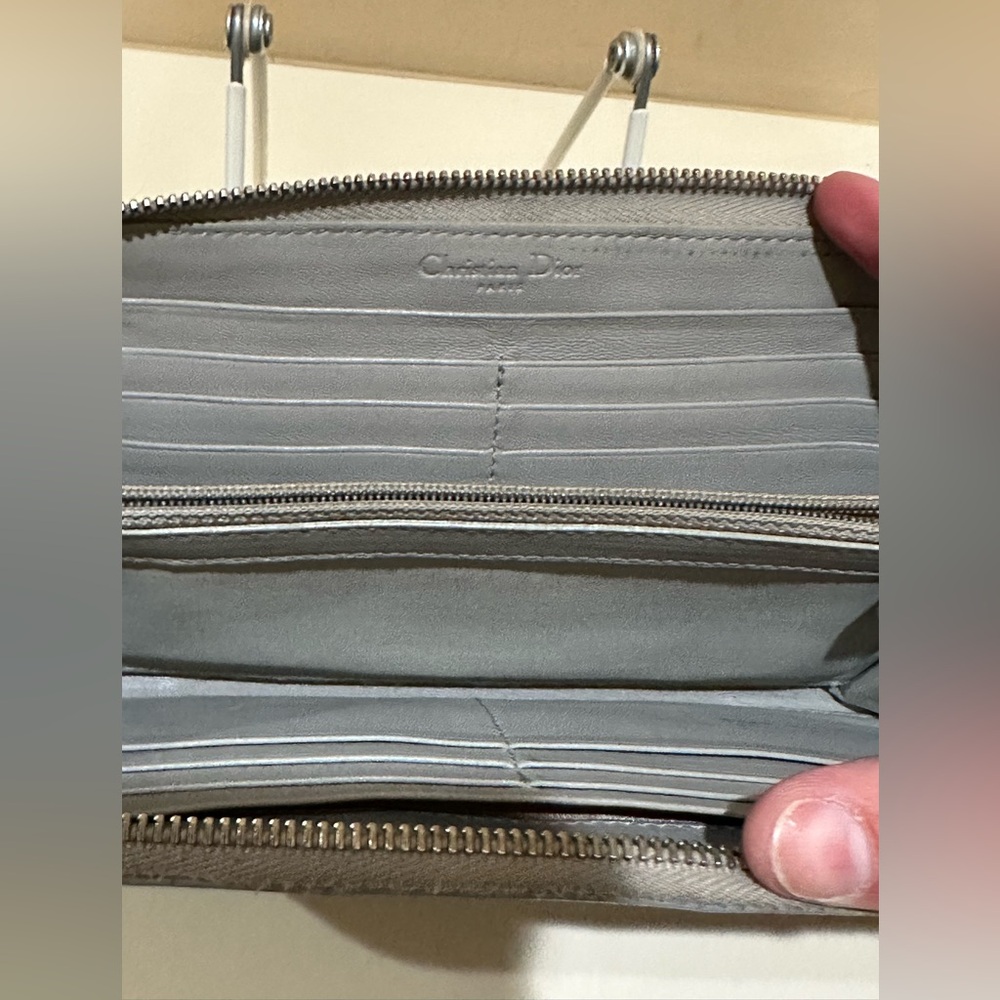 Dior Cannage Grey Zip Long Wallet - Picture 6 of 13